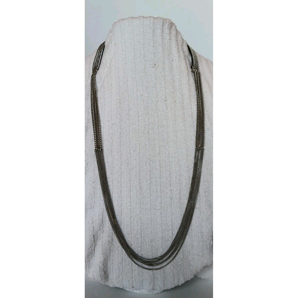 Simply Vera by Vera Wang Multi Chain Necklace Black Leather 35 in